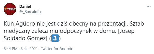 POWÓD NIOBECNOŚCI Sergio Aguero na prezentacji drużyny na sezon 21/22!